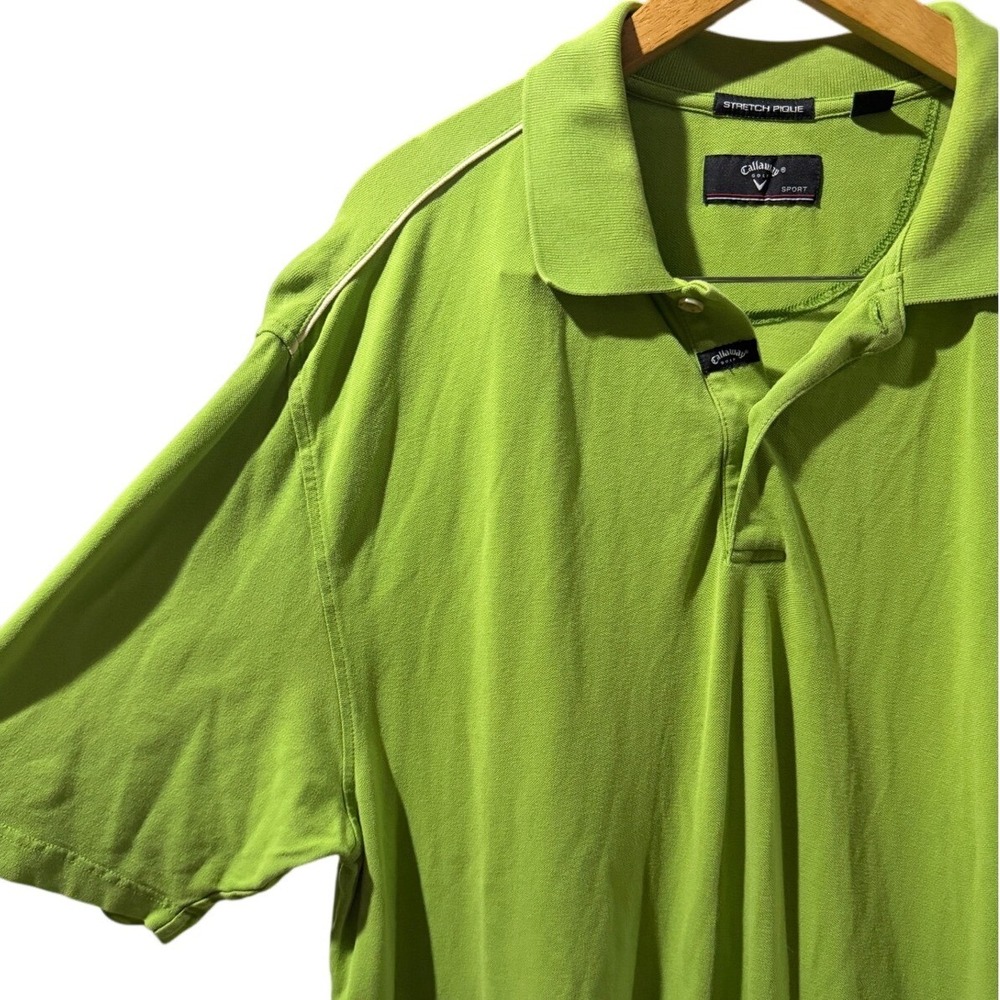 Callaway Golf Polo Shirt Stretch Pique Mens XL Green Big Bertha Short Sleeve